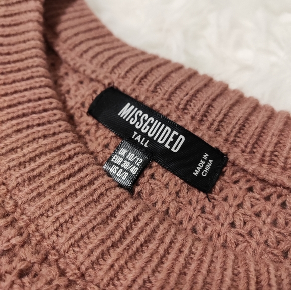 Missguided pink crop knitted sweater - Picture 3 of 4